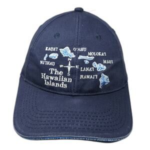 Surfware Baseball Cap Blue One Size Hawaii Islands Map Embroidery Strapback Hat